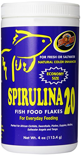 Zoo Med Spirulina 20 Flake Fish Food, 4-uncie