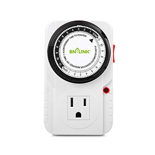 BN-LINK Acvariu cu 24 de ore plug-in cu temporizator mecanic, lumină de creștere, hidroponie, animale de companie, casă, bucătărie, birou, electrocasnice, listat UL 125VAC, 60 Hz, 1875W, 15A, 1 / 2HP (1)